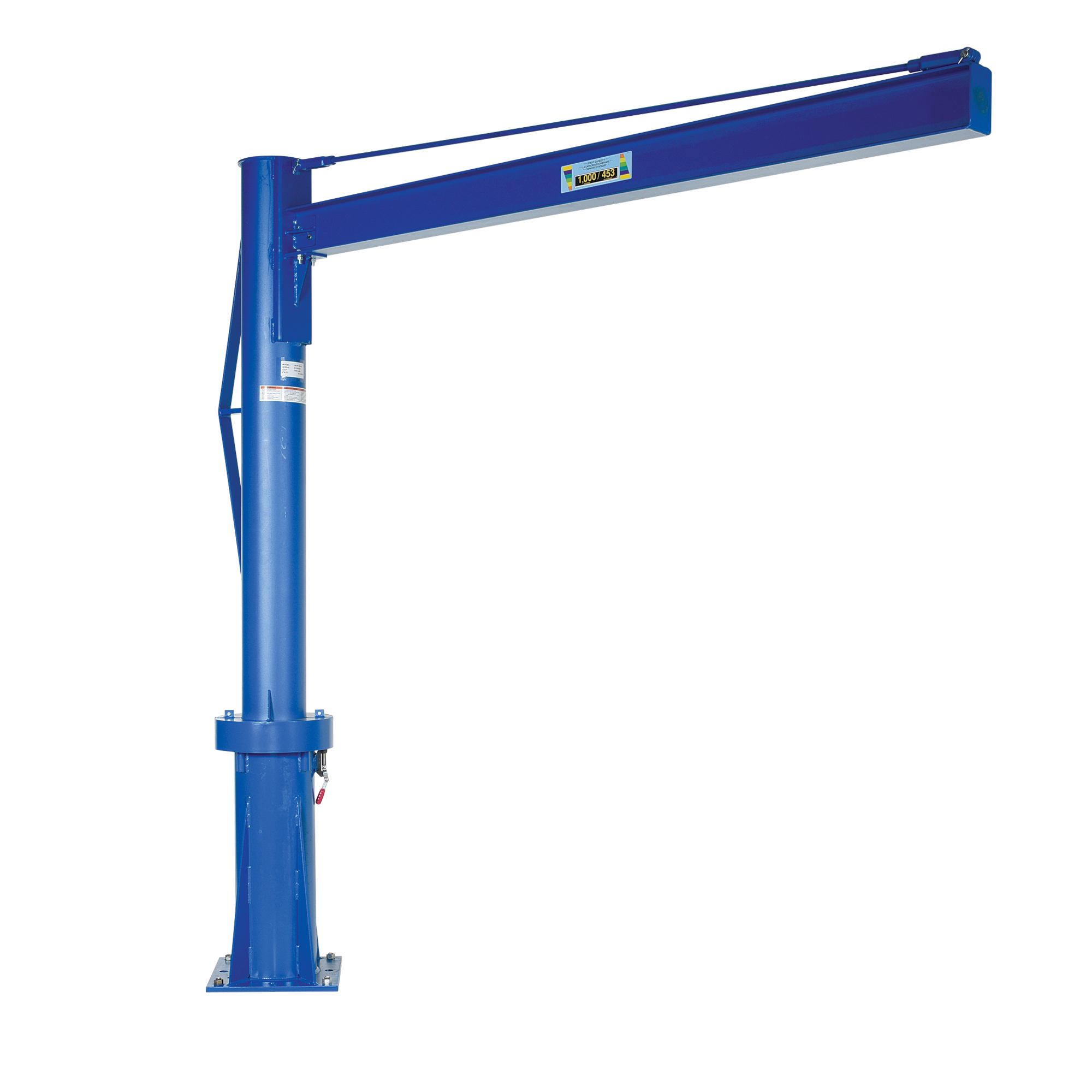 Vestil Multi-Station Jib Crane - 1000 Lb. Capacity, Floor Mount, 96in. Boom Length, Model# JIB-P-10-8-8